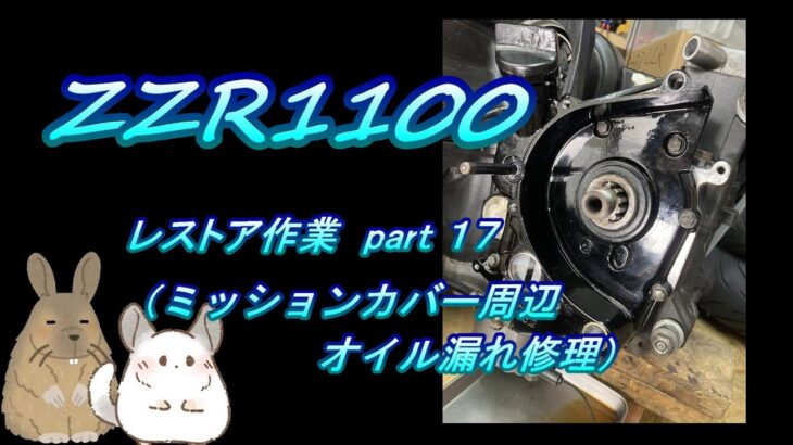 ZZR1100 レストア作業 # 17.0 ミッションカバー周辺のオイル漏れ修理（ガスケット、シール交換　オイルレベルゲージ交換）