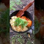 #shorts　camp food ズボラキャンプ飯[ソロキャンプ]激ウマのエビチリチャーハン