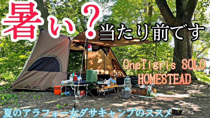 【女ソロキャンプ】暑いから？熱々夫婦YouTuberの邪魔をしてやりました/１話完結動画/OneTigris SOLO HOMESTEAD/ワンティグリスソロホームステッド