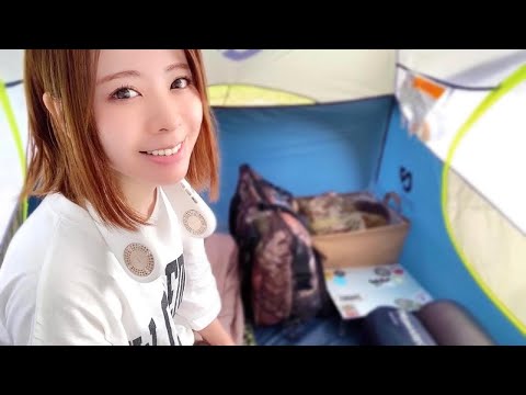 夏だ！暑いけど最高だ！私の楽しいソロキャンプ！【キャンプ女子】(4K)