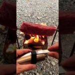 ソロキャンプでモンハン焼き。自作肉焼き機セットで　こんがり肉