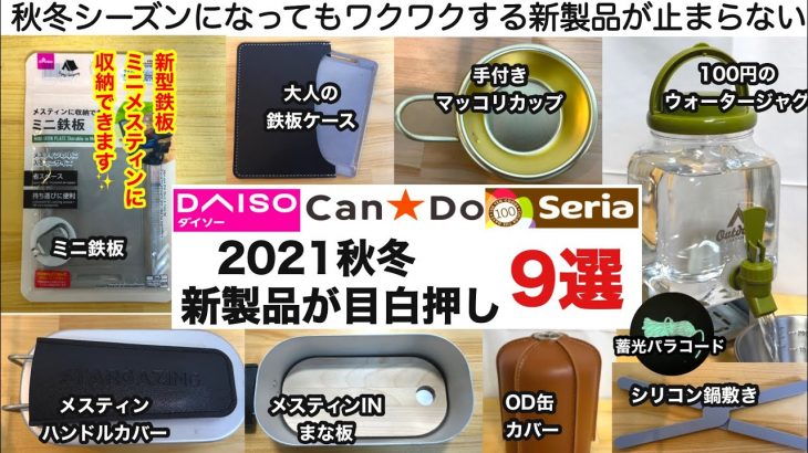 100均各社、秋冬新製品が激アツでした【キャンプ道具】メスティンに収納できるミニ鉄板　ダイソー　セリア　キャンドゥ