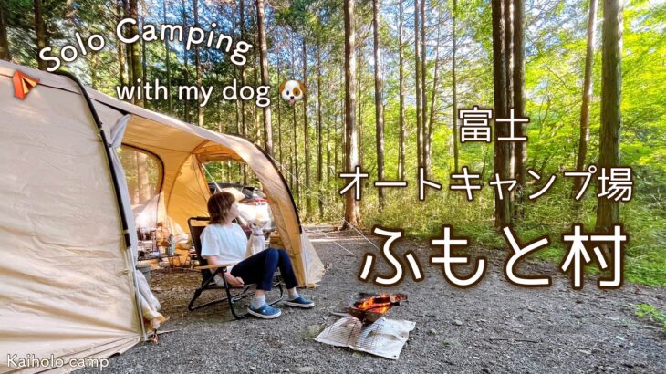 【50代女子ソロキャンプ】涼しい林間サイトが美しい 富士オートキャンプ場ふもと村 | Solo camping with my dog. Vlog［7］