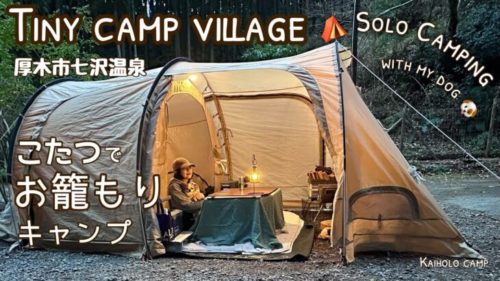 【50代女子ソロキャンプ】こたつでお籠りキャンプ TINY CAMP VILLAGE｜EcoFlow DELTA 2｜Solo camping with my dog. Vlog［14］