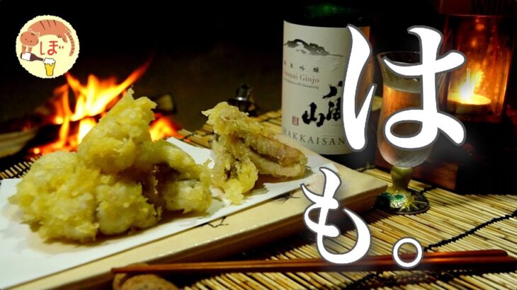 【はも天ぷら】ぼっち女のソロキャンプ 【半車中泊】tempura of pike conger eel[Japanese style izakaya at camp]