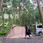 【50代女子ソロキャンプ】大雨の森の中でお籠りキャンプ ｜癒しの雨の音｜EcoFlow｜Solo camping with my dog in heavy rain, Vlog［28］