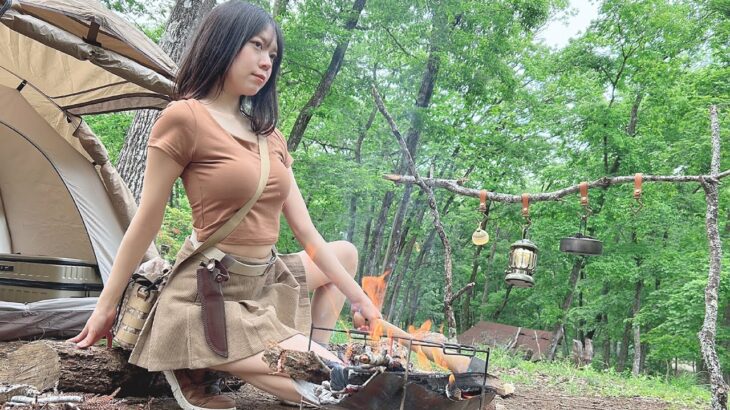 連勤明け女ぼっちキャンプ こんなはずじゃなかった…斧とトラブル続出キャンプ / A camping rampage with an axe, Japanese camping girl