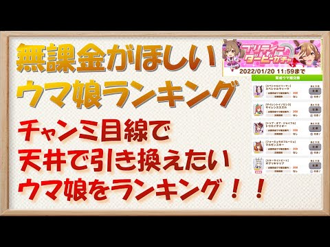 【ウマ娘】無課金が選ぶウマ娘ランキング（チャンミ目線）