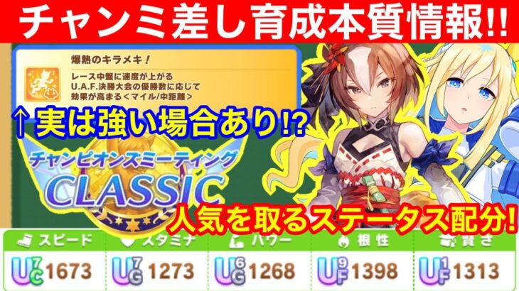 【チャンミ差し育成虎の巻】ガチ初心者でも「絶対に」取り間違えないスキルTier表も公開！！【チャンピオンズミーティングクラシック解説】