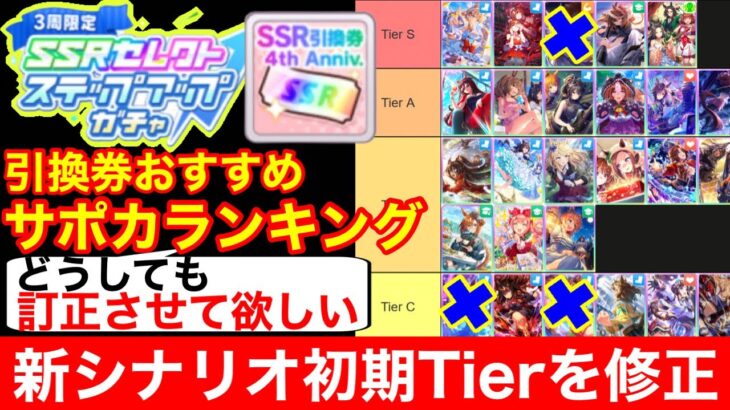 【ウマ娘】4周年SSRステップアップガチャ＆引換券のおすすめ最強サポカを最新版に修正！！【チャンミ/新シナリオ】