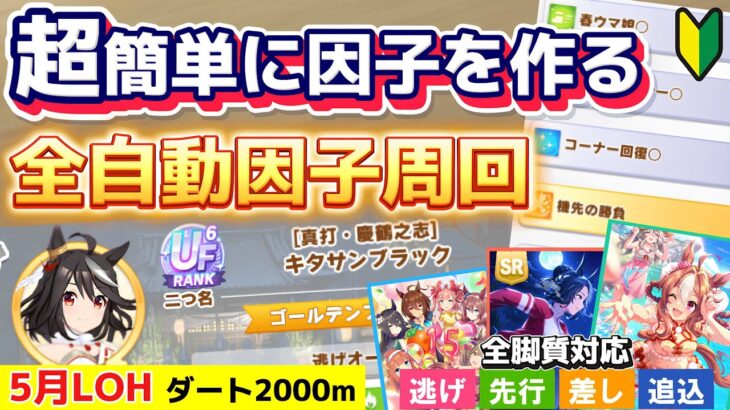 全脚質対応!!5月LOHで使える因子周回用のサポカ編成&おまかせ育成の設定・有効スキル・レースローテ・スキルの取り方を解説【ウマ娘】【伝説レジェンズシナリオ】