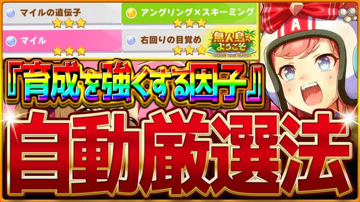 【ウマ娘】育成を強くする”完全オートの因子周回まとめ”!!最新版の設定・おすすめサポカ編成・レースローテをすべて解説！知って得する因子知識も紹介！星3確率/無人島シナリオ【永久保存版-因子厳選】