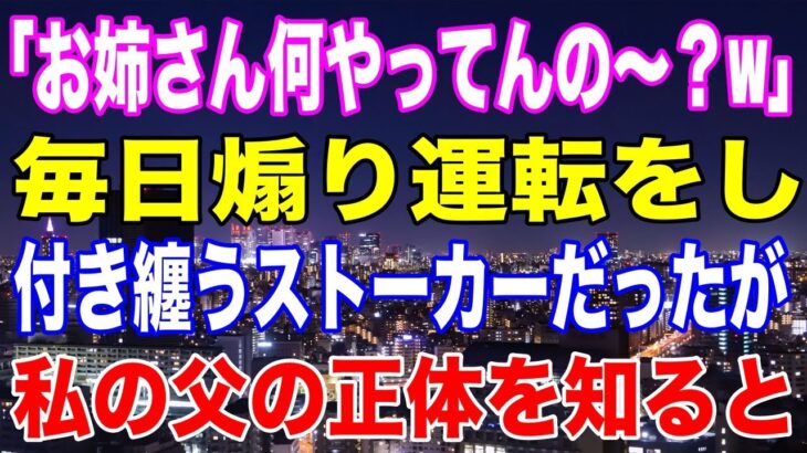 【スカッと】「お姉さん何やってんの〜？w」、毎日煽り運転をし、付き纏うストーカーだったが、私の父の正体を知ると