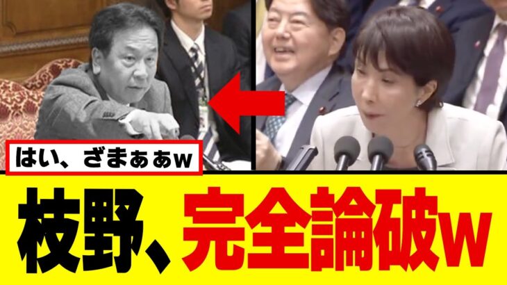 【返り討ち】立憲・枝野幸男、予算委で高市総理に論破され完全沈黙ｗｗｗ