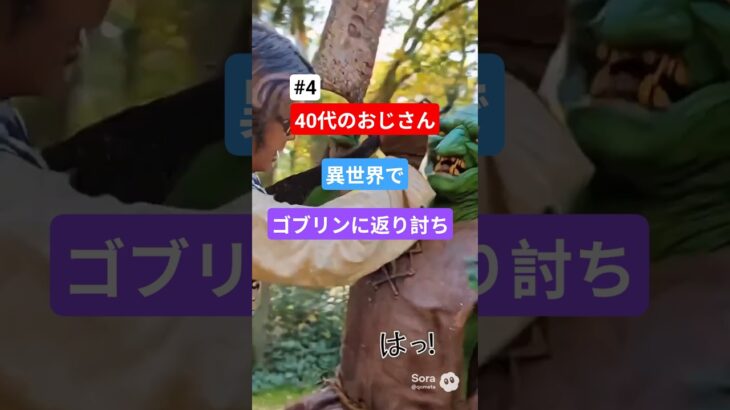 #4　40代のおじさん異世界で返り討ち #ai #sora #異世界#おじさん#40代 #ゴブリン　