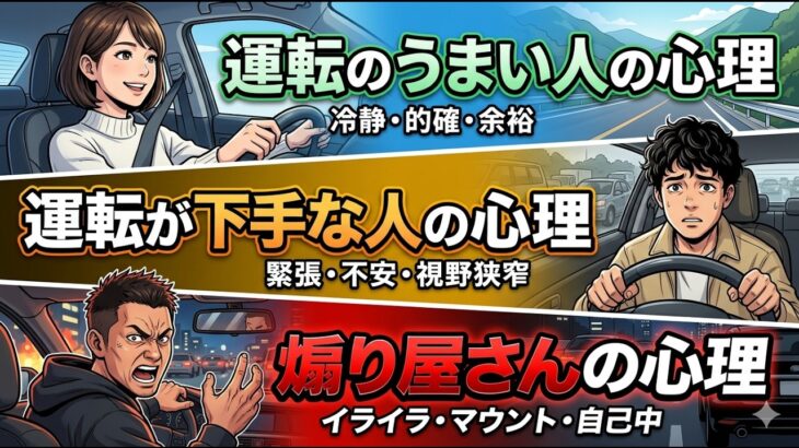 【AI】運転のうまい人、下手な人、煽り屋さんの心理